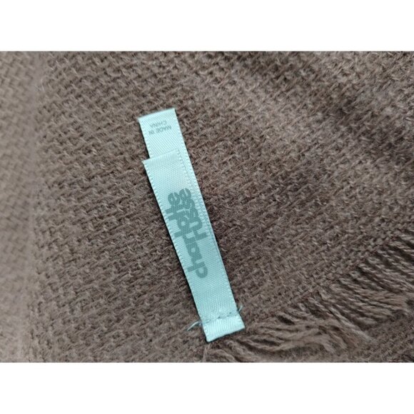 Charlotte Russe Cozy Brown Winter Woven Fringed Scarf or Wrap - Picture 3 of 4